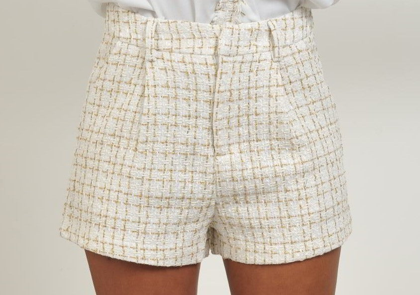 CIRCÉ Short tweed blanc