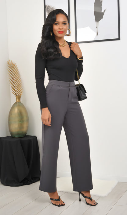 MIRIEL Body manches longues col V noir
